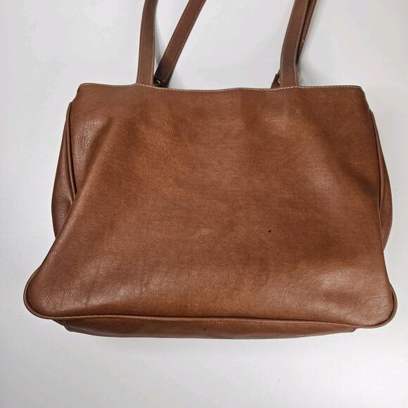 Vintage Shoulder Tote Purse Bag Montella Western Classic Brown Leather - Picture 9 of 16